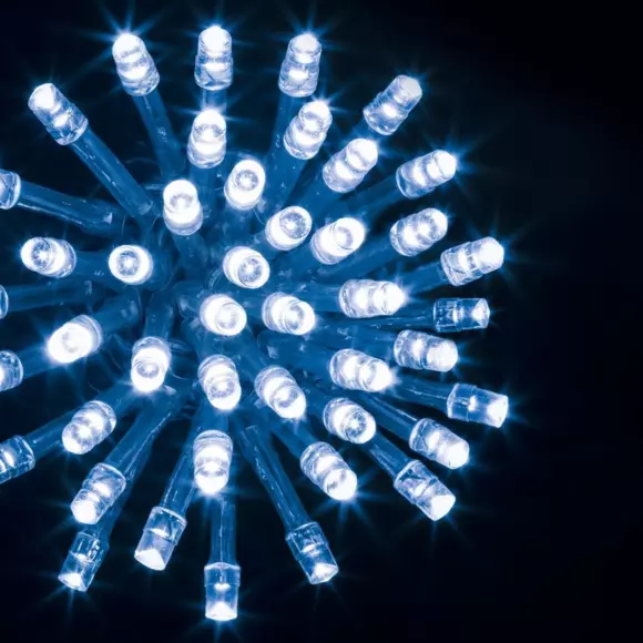 Eminza Guirlande Lumineuse 20 M 200 LED Câble Transparent Timer Bleu