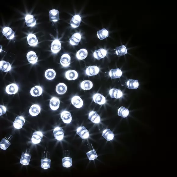 Eminza Guirlande Lumineuse 20 M 200 LED Câble Vert Timer Blanc Froid