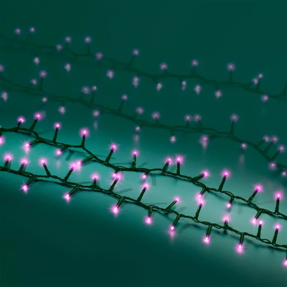 Eminza Guirlande Lumineuse 22 5 M 1000 LED Câble Vert Luxe Rose