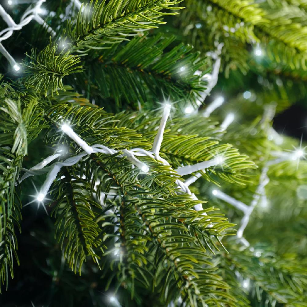 eminza Guirlande lumineuse 22 50 m 1000 LED câble blanc Luxe Blanc froid