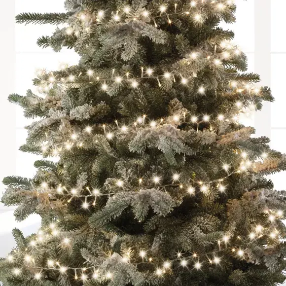 Eminza Guirlande Lumineuse 22 50 M 1000 LED Câble Transparent Luxe Blanc Chaud
