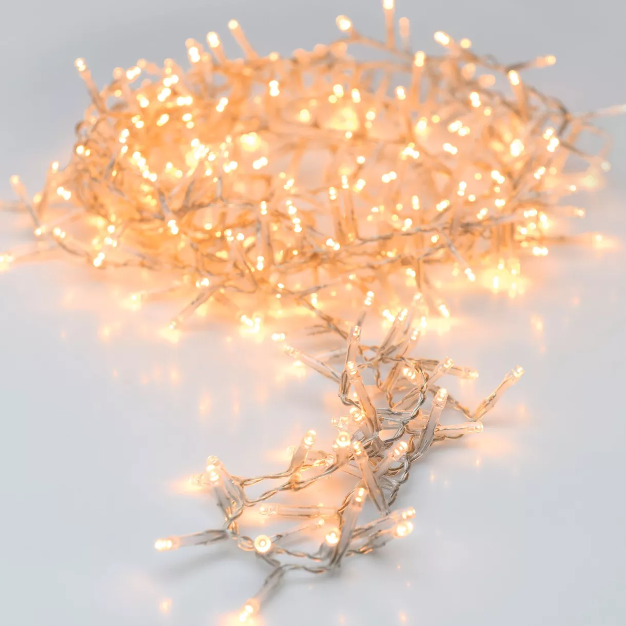 eminza Guirlande lumineuse 22 50 m 1000 LED câble transparent Luxe Blanc chaud