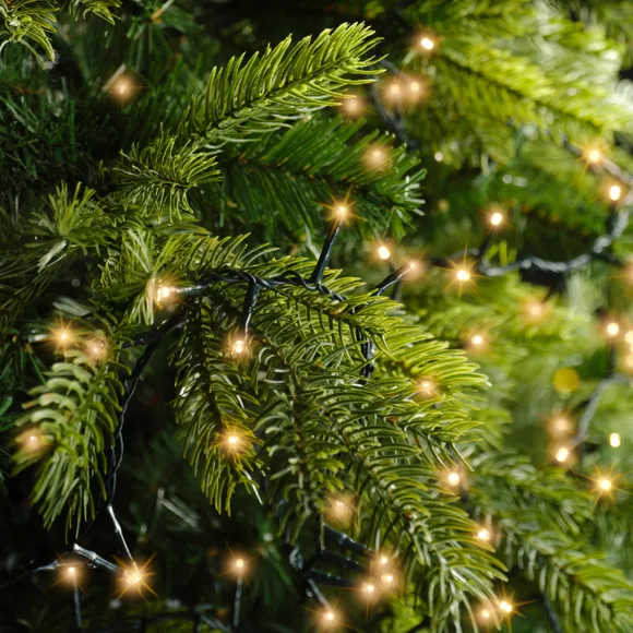 Eminza Guirlande Lumineuse 22 50 M 1000 LED Câble Vert Luxe Blanc Chaud