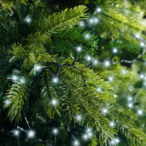Eminza Guirlande Lumineuse 22 50 M 1000 LED Câble Vert Luxe Blanc Froid