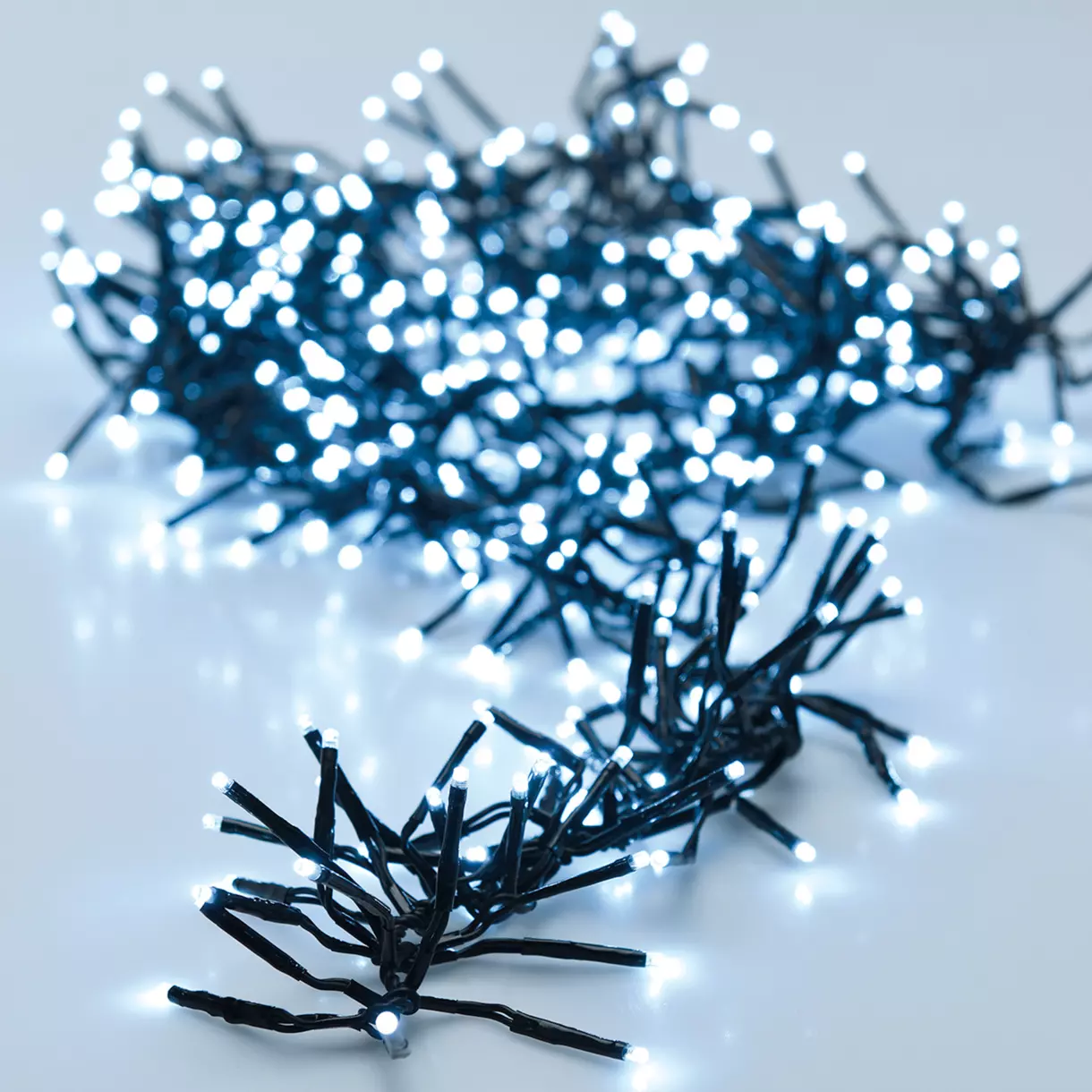 eminza Guirlande lumineuse 22 m 3000 LED câble noir Boa Blanc froid