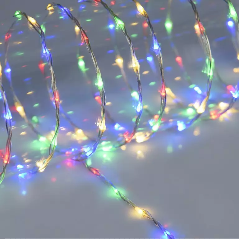 eminza Guirlande lumineuse 24 m 800 Micro LED câble transparent Extra Multicolore
