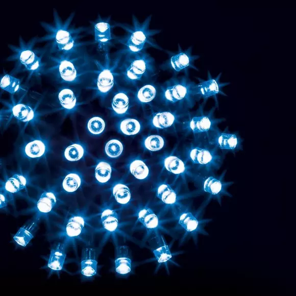 Eminza Guirlande Lumineuse 30 M 300 LED Câble Transparent Timer Bleu