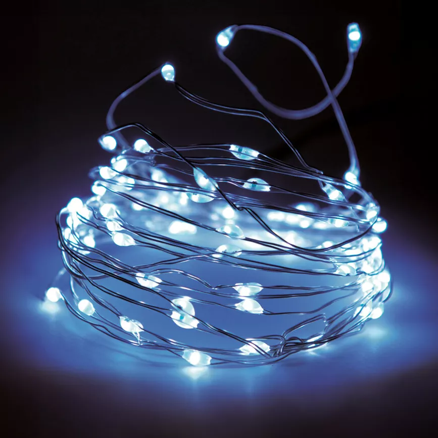 eminza Guirlande lumineuse 32 m 320 Micro LED Fil d'argent Blanc froid