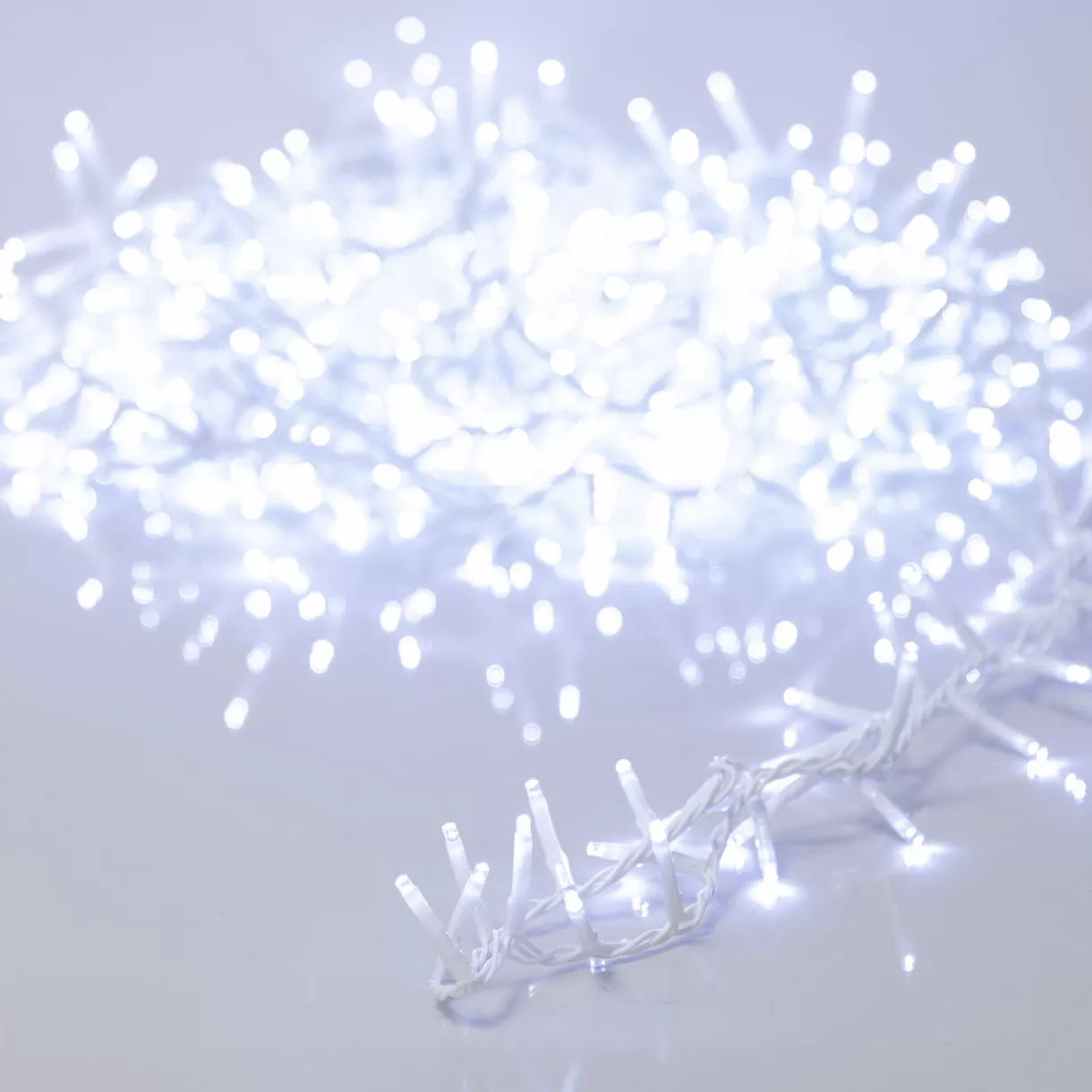 eminza Guirlande lumineuse 34 m 1500 LED câble blanc Luxe Blanc froid
