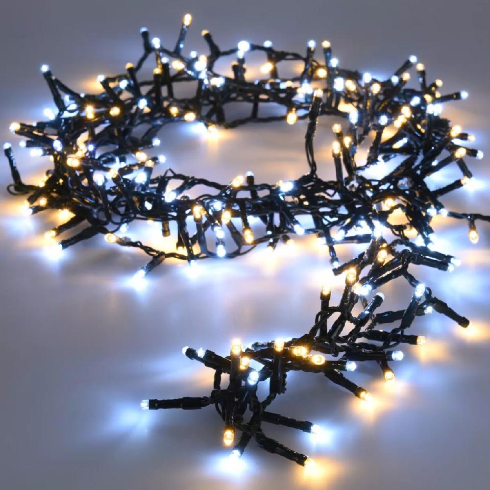 eminza Guirlande lumineuse 34 m 1500 LED câble vert Luxe Bicolore Blanc chaud/froid