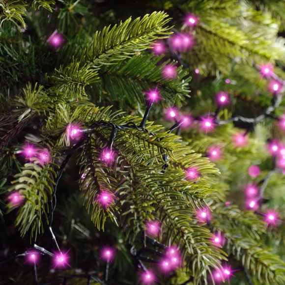 Eminza Guirlande Lumineuse 34 M 1500 LED Câble Vert Luxe Rose