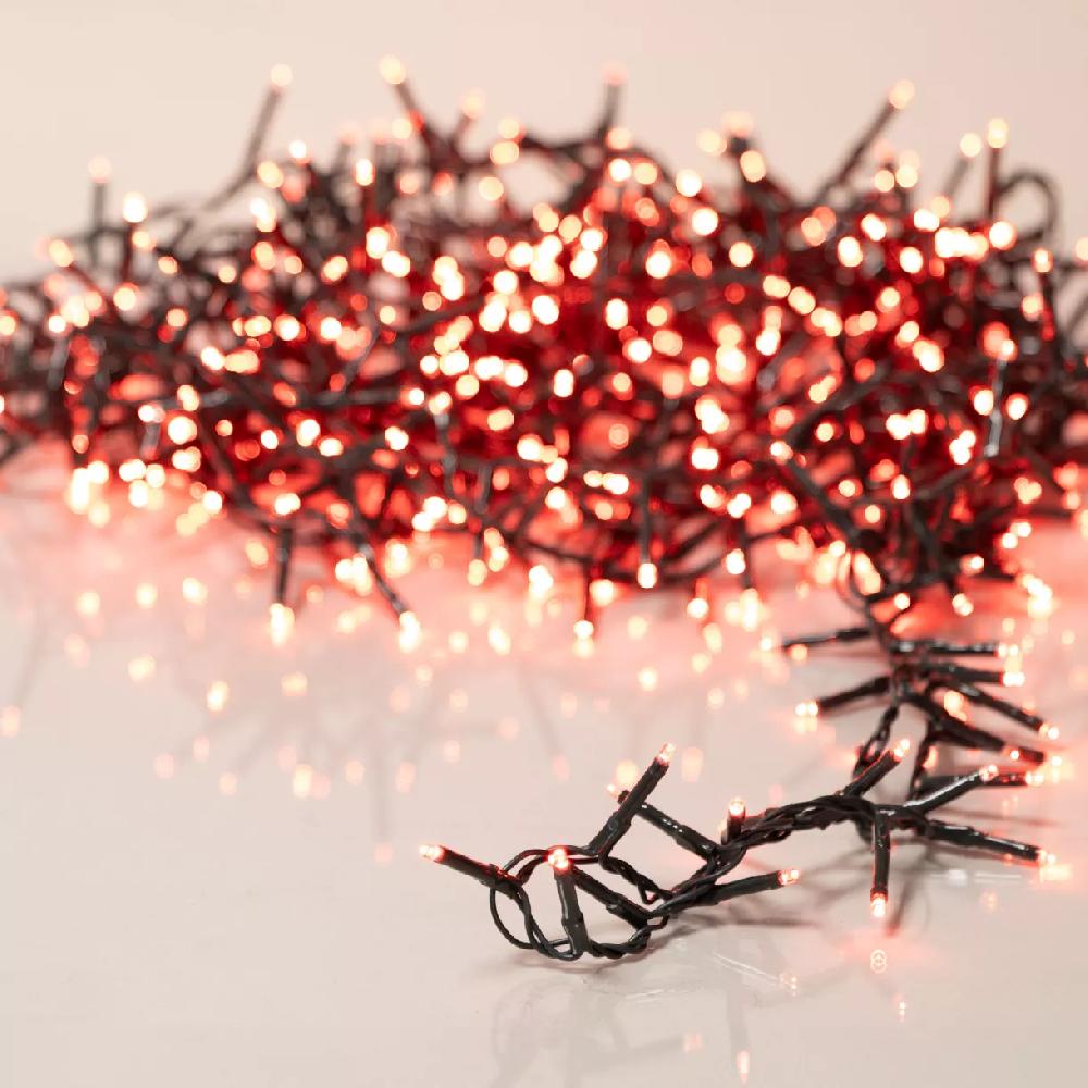 eminza Guirlande lumineuse 34 m 1500 LED câble vert Luxe Rouge