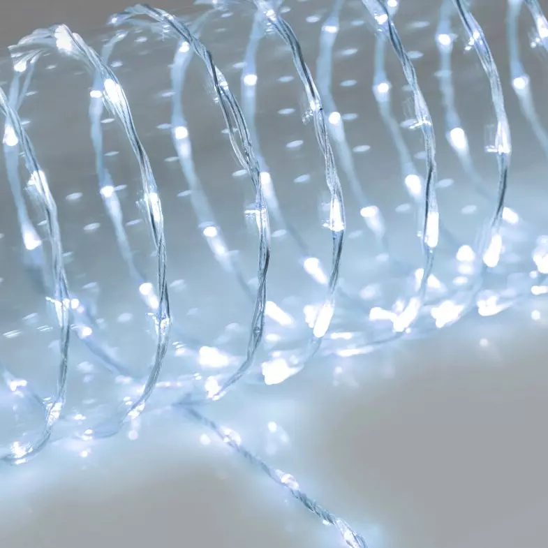 eminza Guirlande lumineuse 36 m 1200 Micro LED câble transparent Extra Blanc froid