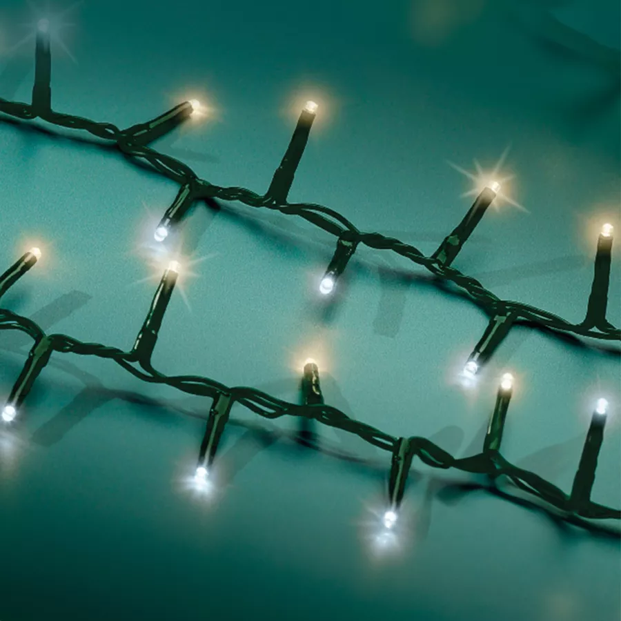 Eminza Guirlande Lumineuse 36 M 1800 LED Câble Vert Luxe Bicolore Blanc Chaud Et Froid