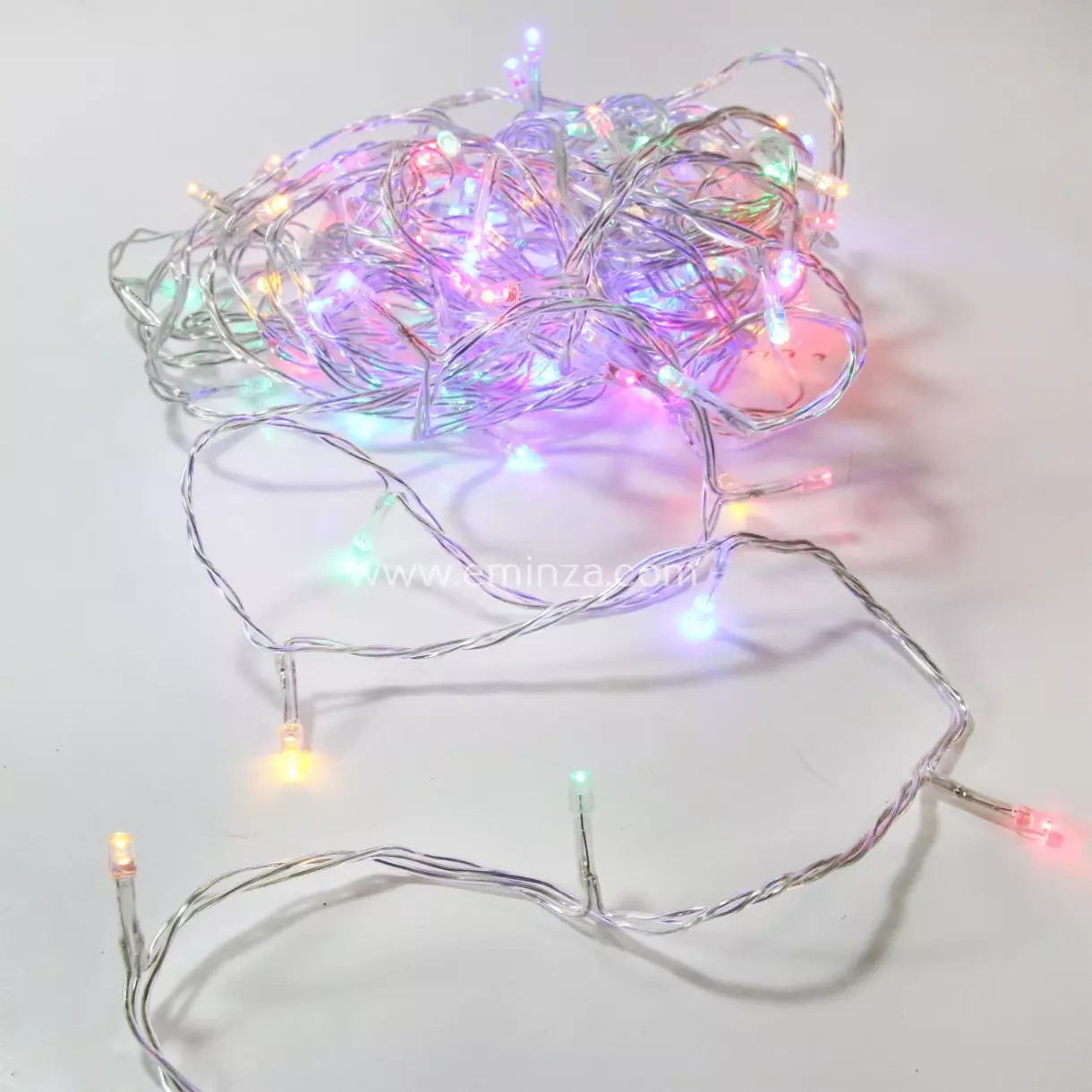 eminza Guirlande lumineuse 40 m 400 LED câble transparent Timer Multicolore