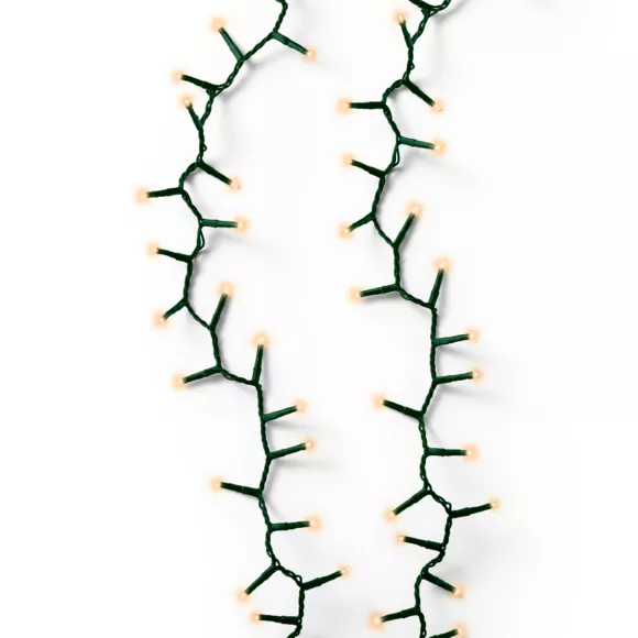 Eminza Guirlande Lumineuse 45 M 2000 LED Câble Vert Luxe Blanc Chaud Doré