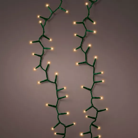 Eminza Guirlande Lumineuse 45 M 2000 LED Câble Vert Luxe Blanc Chaud Doré