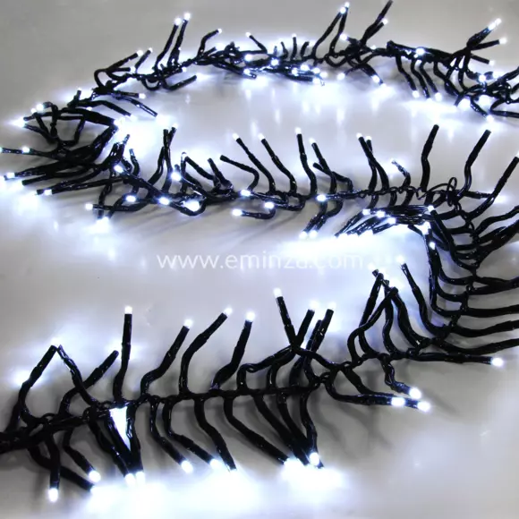 Eminza Guirlande Lumineuse 5 60 M 768 LED Câble Noir Boa Blanc Froid