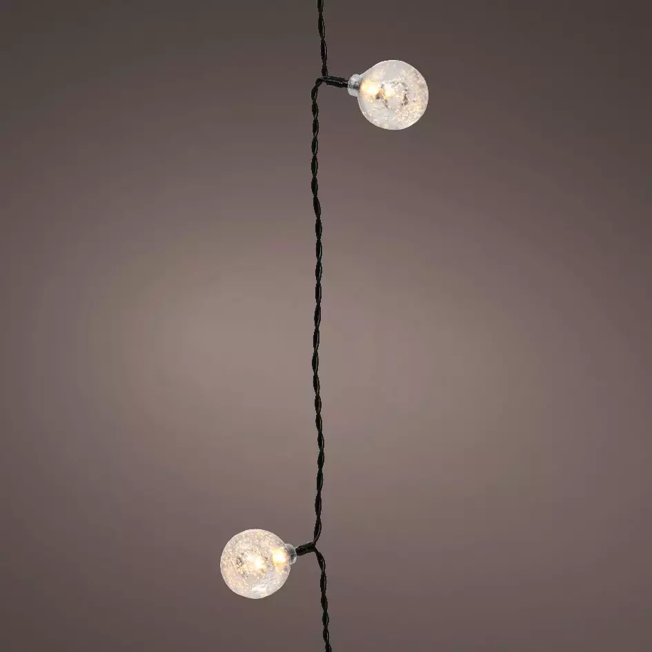 eminza Guirlande lumineuse 5 80 m 30 LED câble noir Crystal Blanc chaud