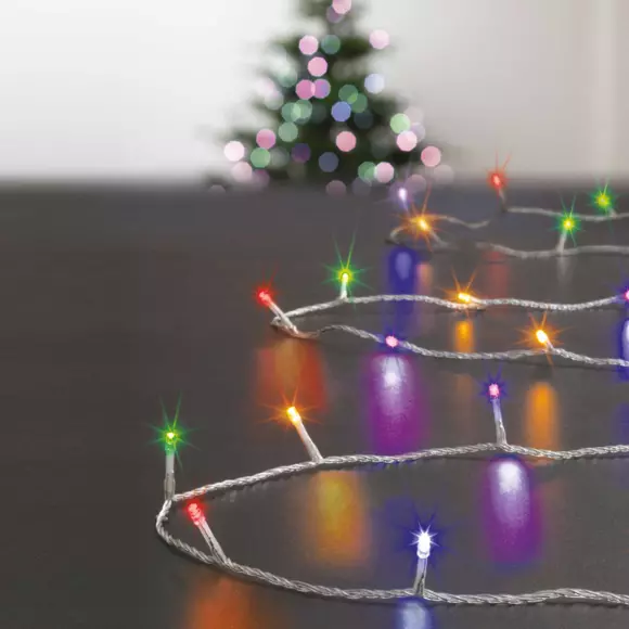 Eminza Guirlande Lumineuse 50 M 500 LED Câble Transparent Timer Multicolore