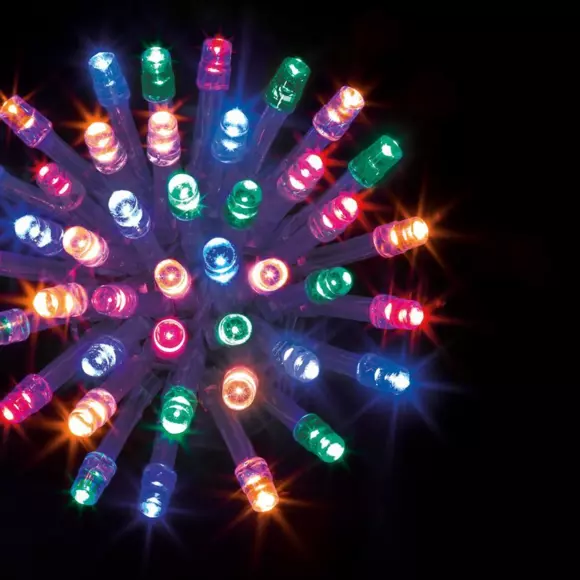 Eminza Guirlande Lumineuse 50 M 500 LED Câble Transparent Timer Multicolore