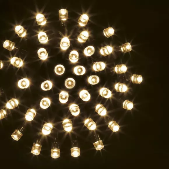 Eminza Guirlande Lumineuse 50 M 500 LED Câble Vert Timer Blanc Chaud