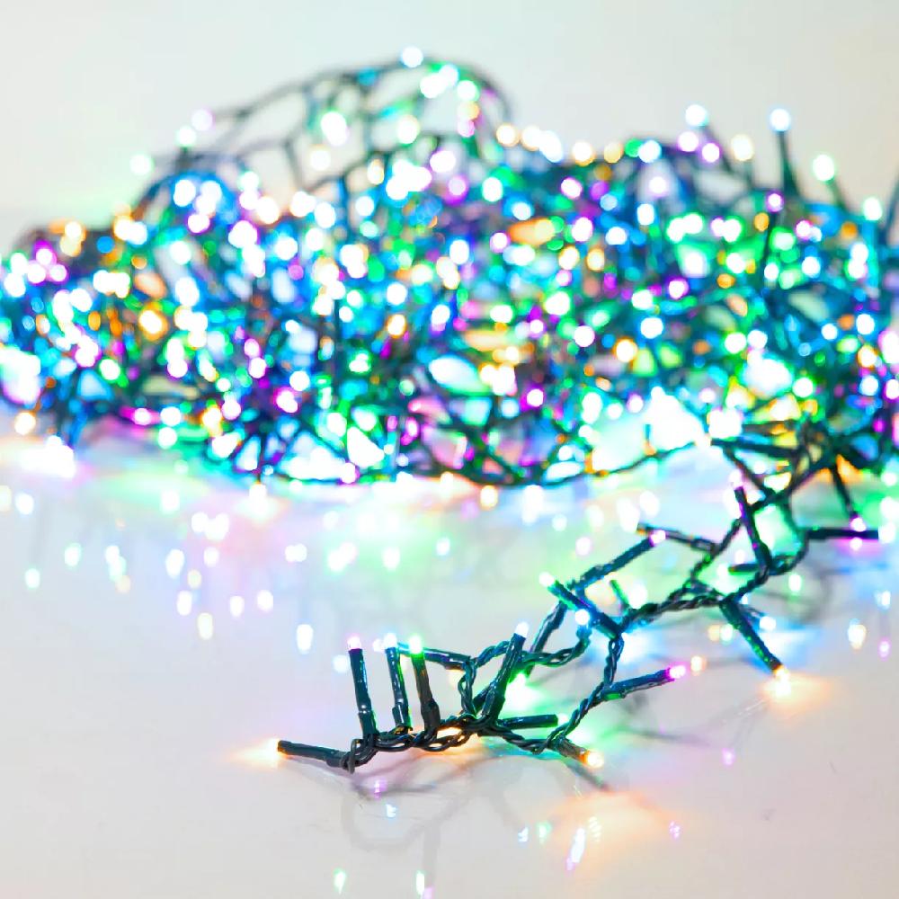 eminza Guirlande lumineuse 60 m 3000 LED câble vert Luxe Multicolore pastel