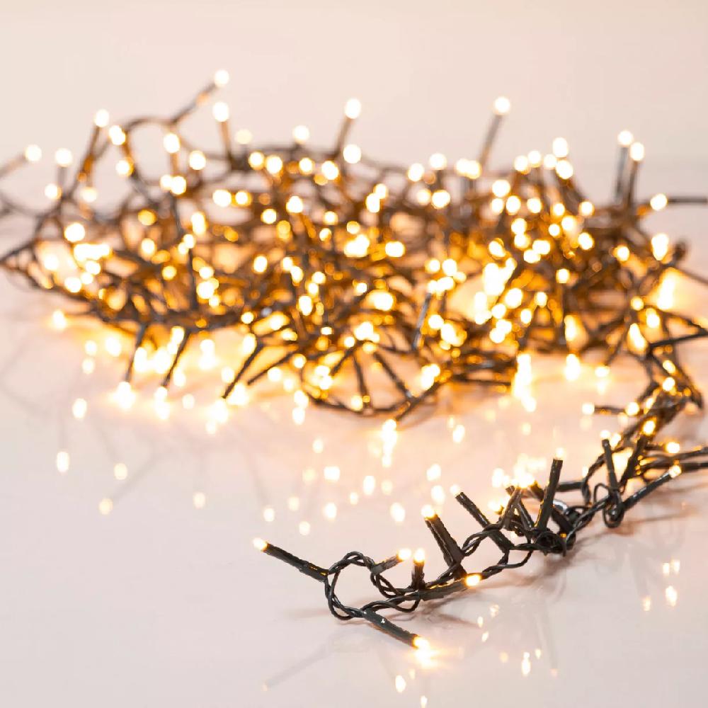 eminza Guirlande lumineuse 60 m 3000 LED câble vert Luxe Blanc chaud doré