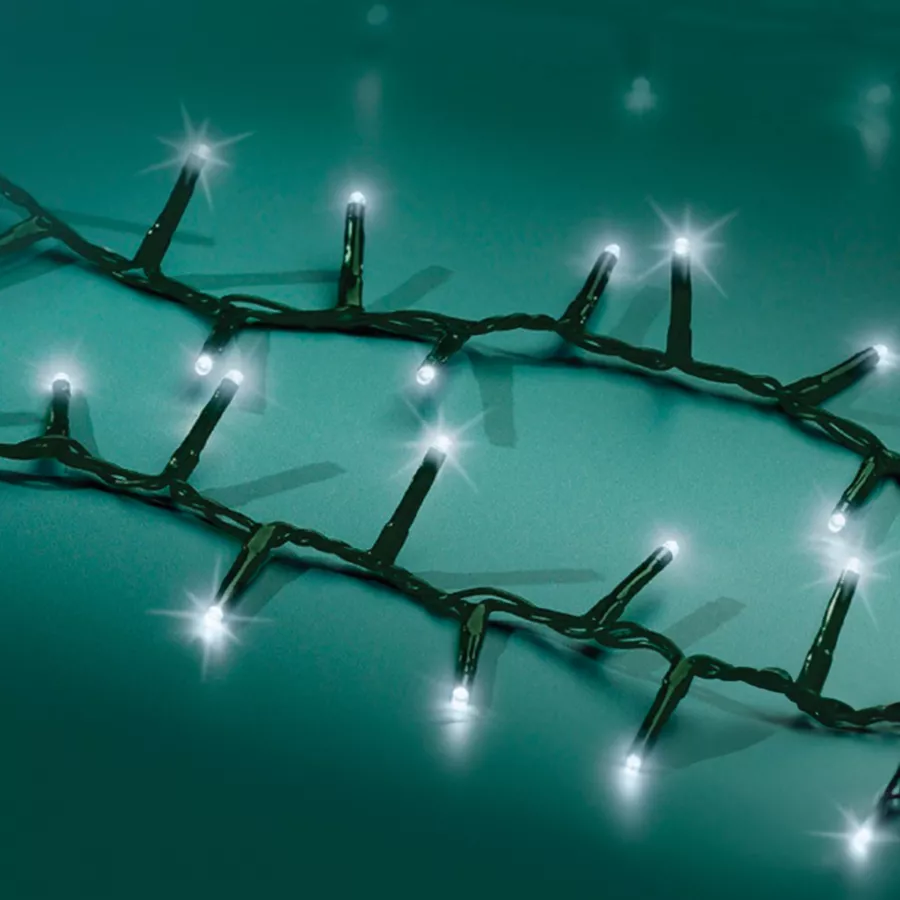 Eminza Guirlande Lumineuse 7 50 M 350 LED Câble Vert Luxe Blanc Froid