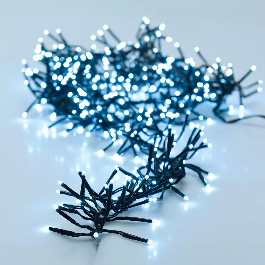 eminza Guirlande lumineuse 8 40 m 1152 LED câble noir Boa Blanc froid