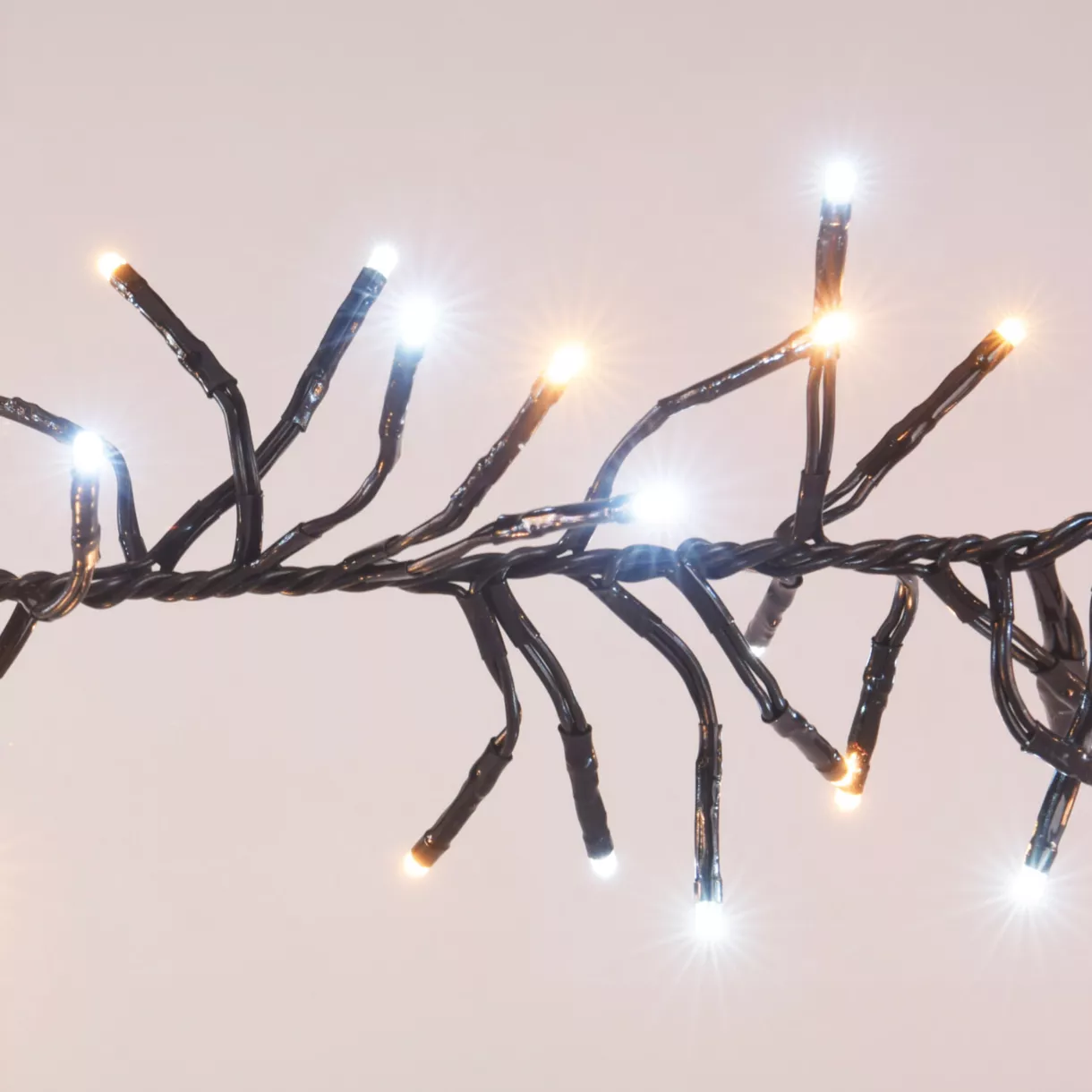 eminza Guirlande lumineuse 8 40 m 1152 LED câble noir Boa Bicolore Blanc chaud et froid