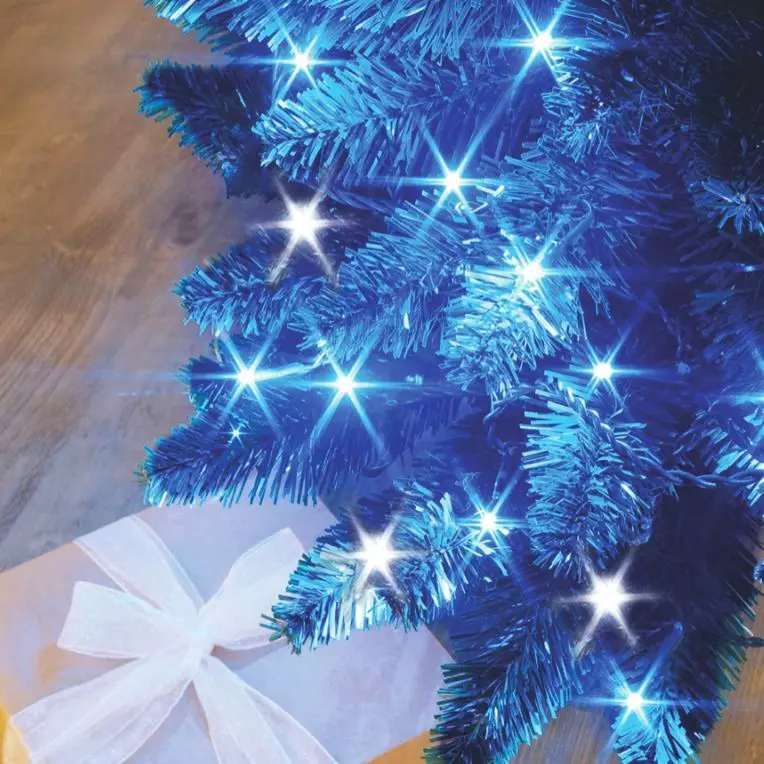 eminza Guirlande lumineuse 8 m 128 LED câble vert Flashing light Bicolore Bleu et blanc froid