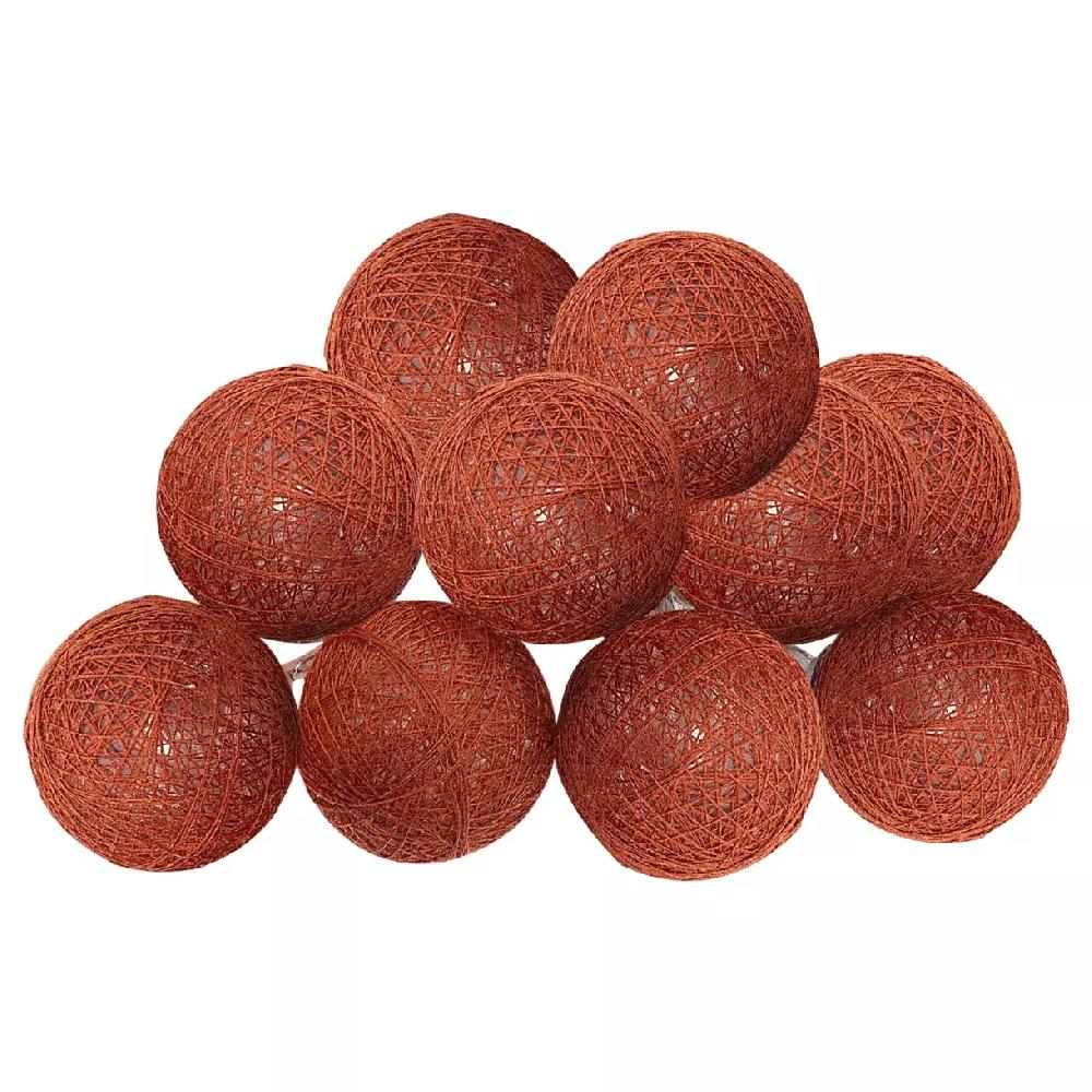 eminza Guirlande lumineuse à piles 10 boules 1 65 m Terracotta