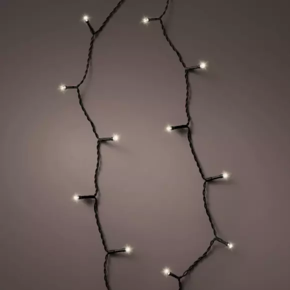 Eminza Guirlande Lumineuse à Piles 14 30 M 192 LED Câble Noir Durawise Blanc Chaud