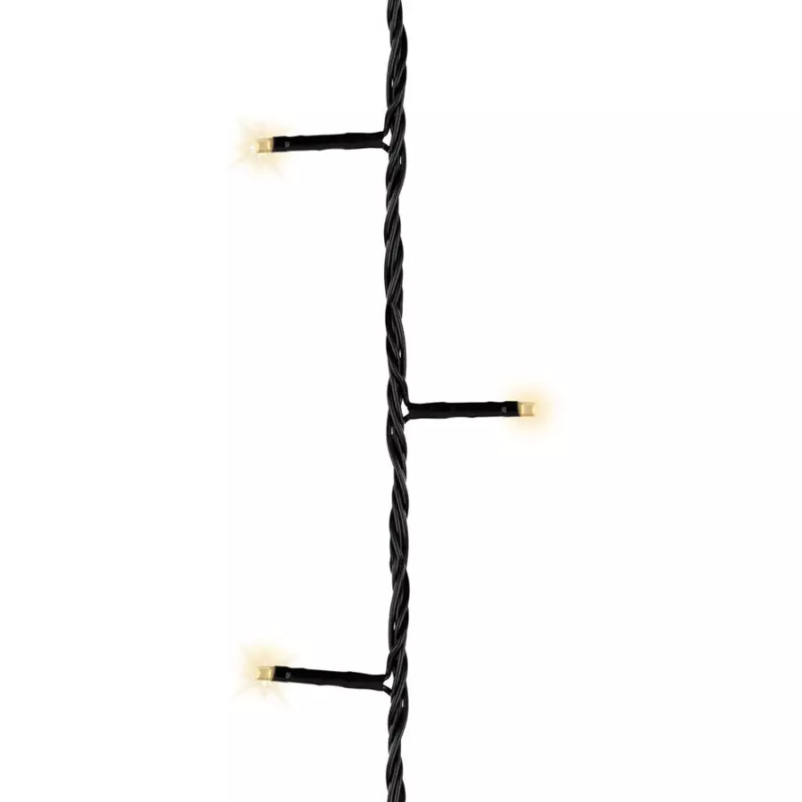 Eminza Guirlande Lumineuse à Piles 14 30 M 192 LED Câble Noir Durawise Blanc Chaud