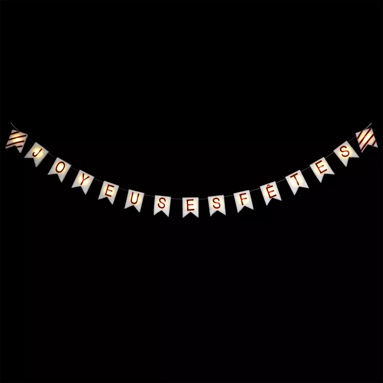 eminza Guirlande lumineuse à piles 15 LED (5 m) "Joyeux Noel" Blanc chaud