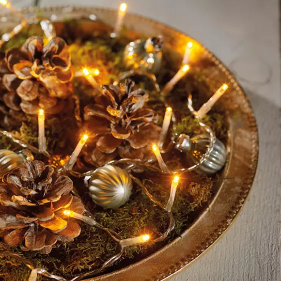Eminza Guirlande Lumineuse à Piles 3 50 M 48 LED Câble Transparent Durawise Blanc Chaud
