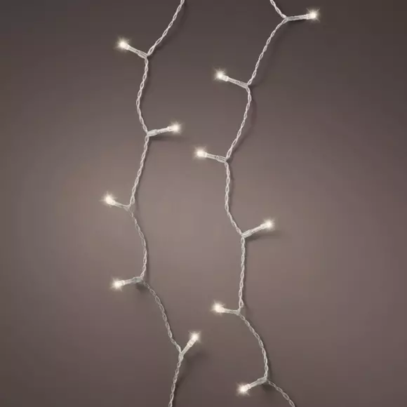 Eminza Guirlande Lumineuse à Piles 3 50 M 48 LED Câble Transparent Durawise Blanc Chaud
