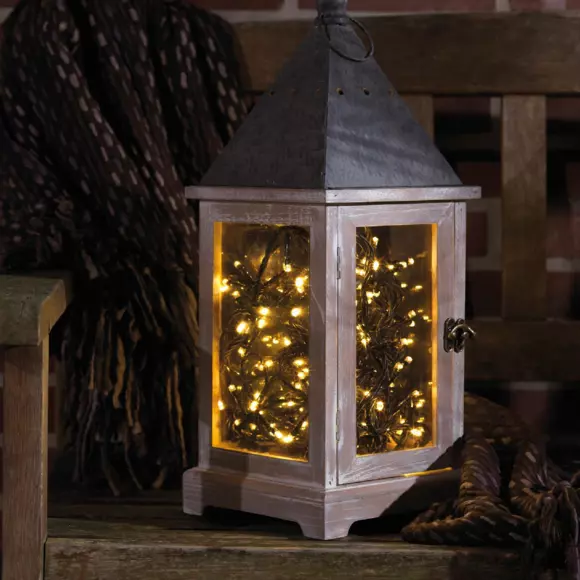 Eminza Guirlande Lumineuse à Piles 4 70 M 192 LED Câble Noir Durawise Blanc Chaud