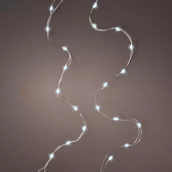 Eminza Guirlande Lumineuse à Piles 4 90 M 100 Micro LED Câble Transparent Durawise Blanc Froid