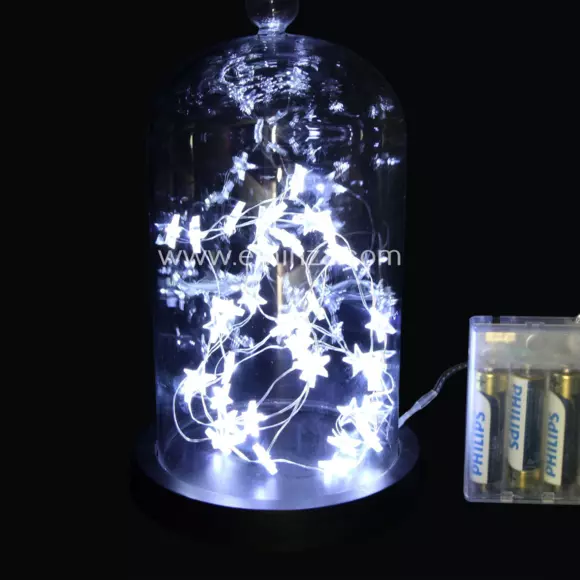 Eminza Guirlande Lumineuse à Piles 40 LED 1 95 M Étoiles Blanc Froid