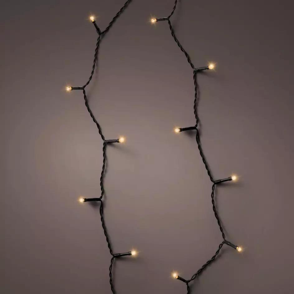 eminza Guirlande lumineuse à piles 7 10 m 96 LED câble noir Durawise Blanc très chaud