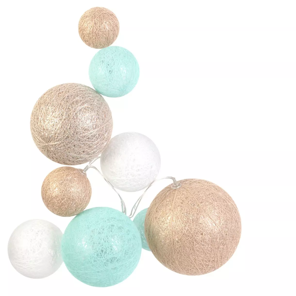 eminza Guirlande lumineuse déco 10 boules 1 m Savannah Beige