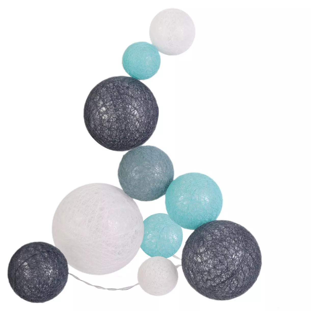 eminza Guirlande lumineuse déco 10 boules 1 m Savannah Bleu