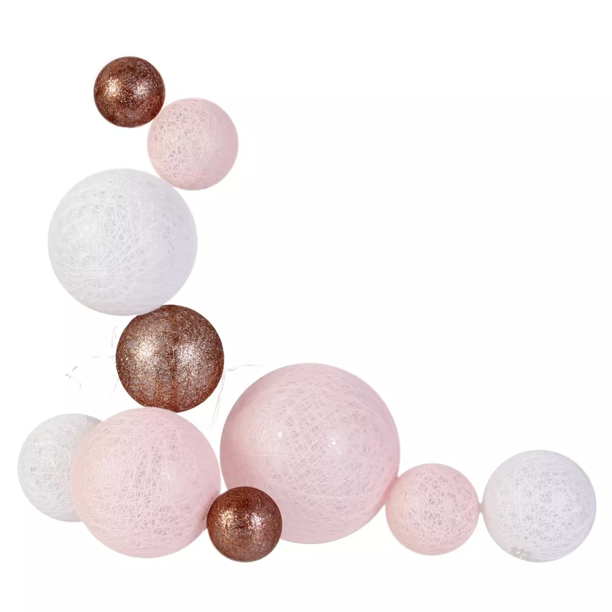 eminza Guirlande lumineuse déco 10 boules 1 m Savannah Rose poudré