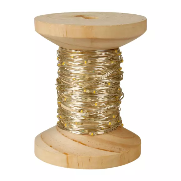 Eminza Guirlande Lumineuse Déco 10 M Bobine Bois Et Argent