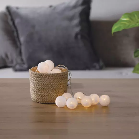 Eminza Guirlande Lumineuse Déco 16 Boules 2 4 M Maribel Blanche