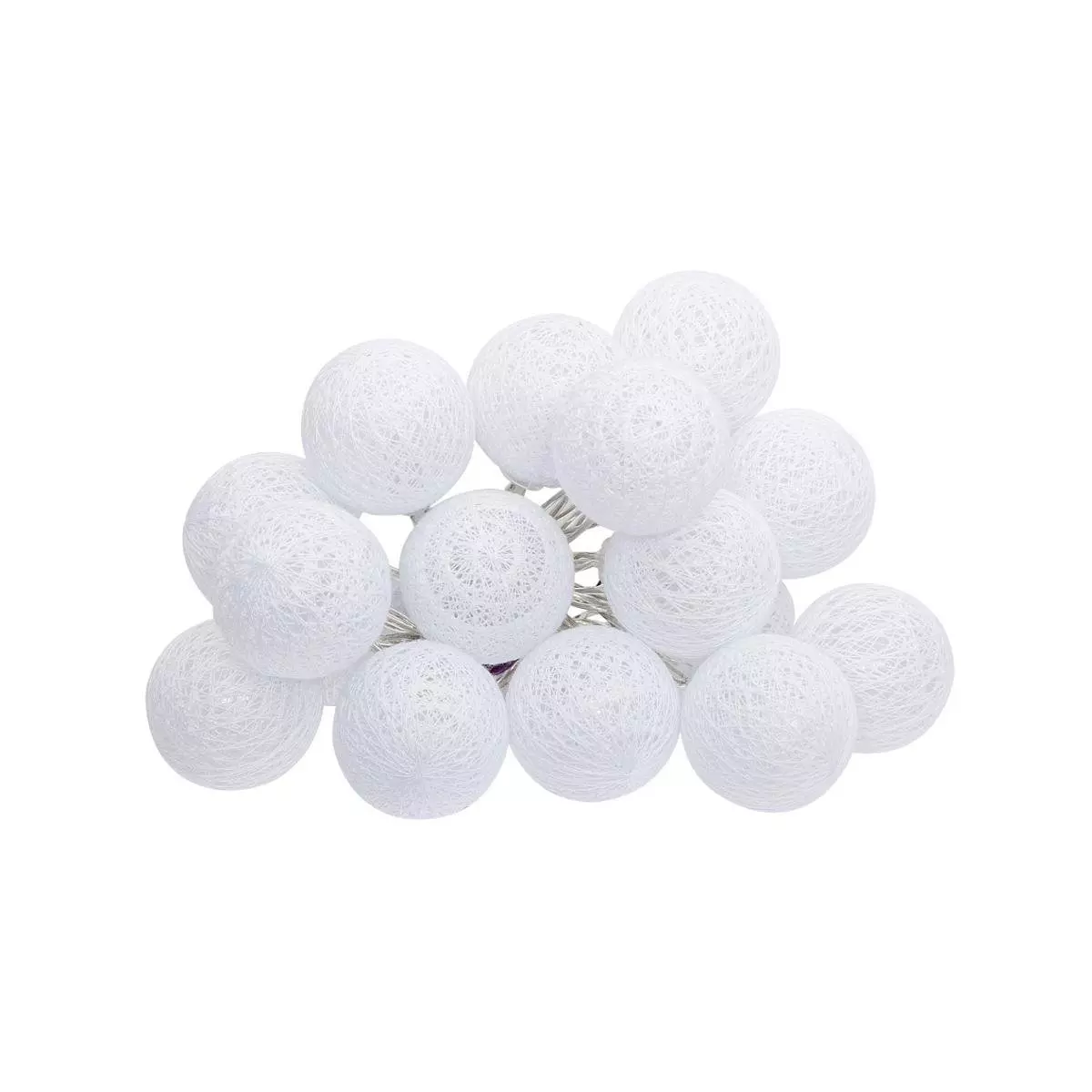 eminza Guirlande lumineuse déco 16 boules 2 4 m Maribel Blanche