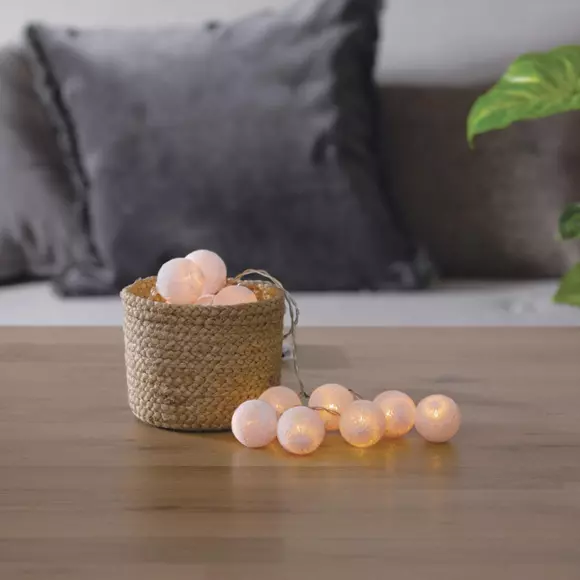 Eminza Guirlande Lumineuse Déco 16 Boules 2 4 M Maribel Rose Clair