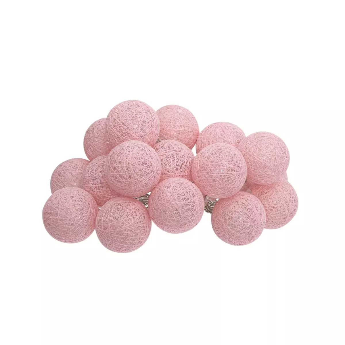 eminza Guirlande lumineuse déco 16 boules 2 4 m Maribel Rose clair